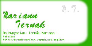 mariann ternak business card